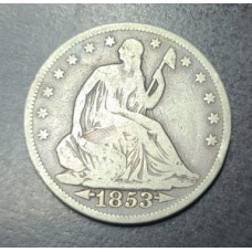 1853 Half Dollar With Arrows and Rays